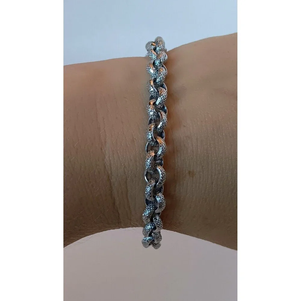 Vintage Sarah Coventry Silvertone Rolo Chain Bracelet 7.5 in